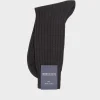 Anthracite Cotton Calf Length Socks
