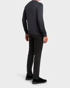 Anthracite Grey Crew Neck Wool Sweater