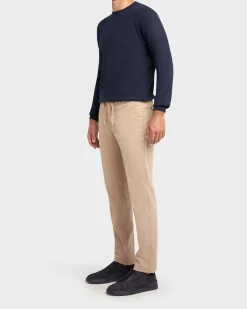 Beige Brushed Cotton Stretch Comfort Chinos