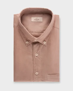 Beige Cotton Lyocell Garment Dyed Shirt