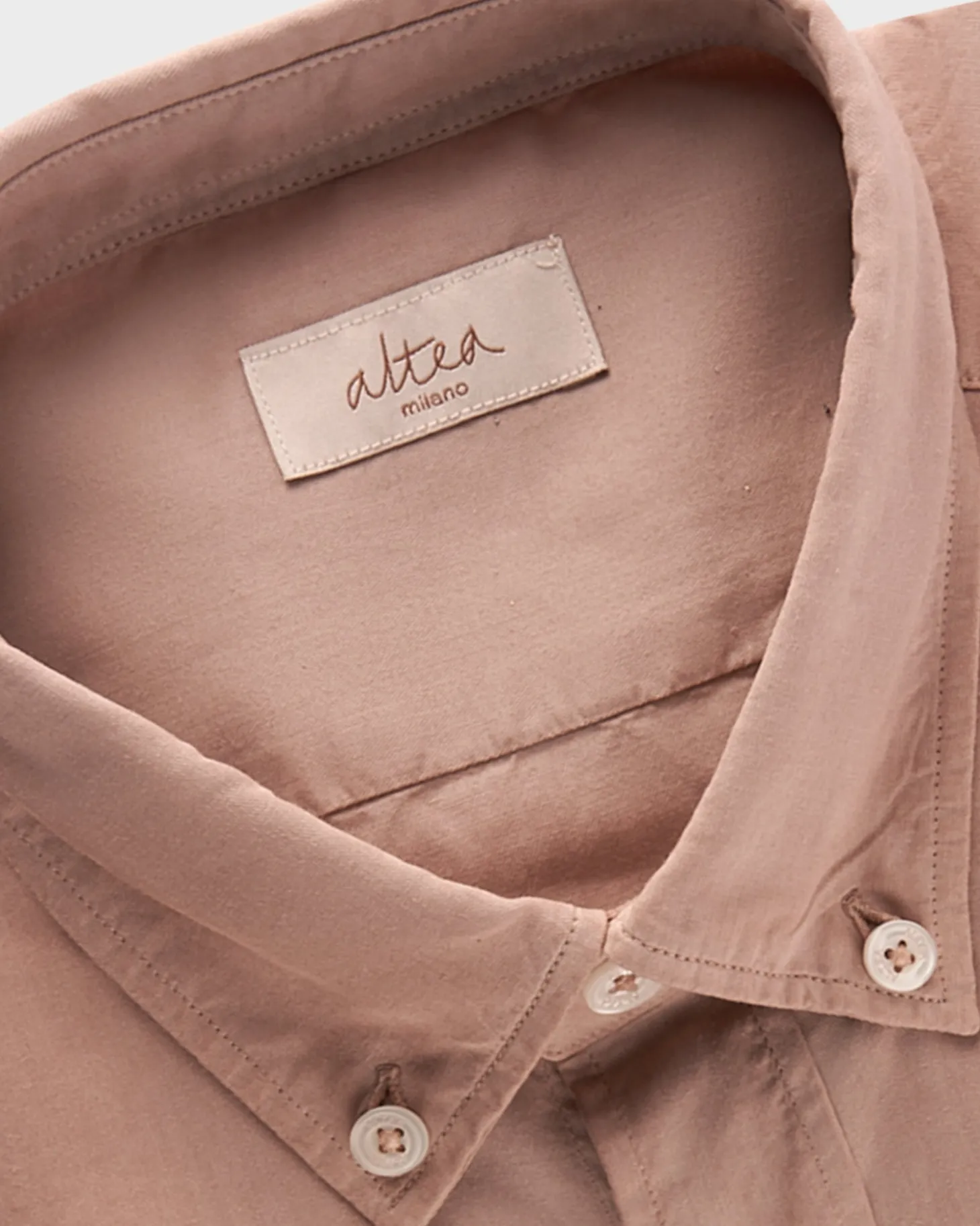 Beige Cotton Lyocell Garment Dyed Shirt