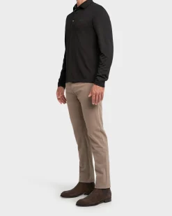 Beige Cotton Stretch Slim Fit City Trousers