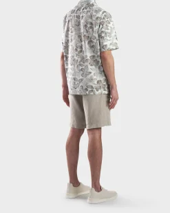 Beige Printed Multicolour Pure Cotton Short Sleeve Shirt