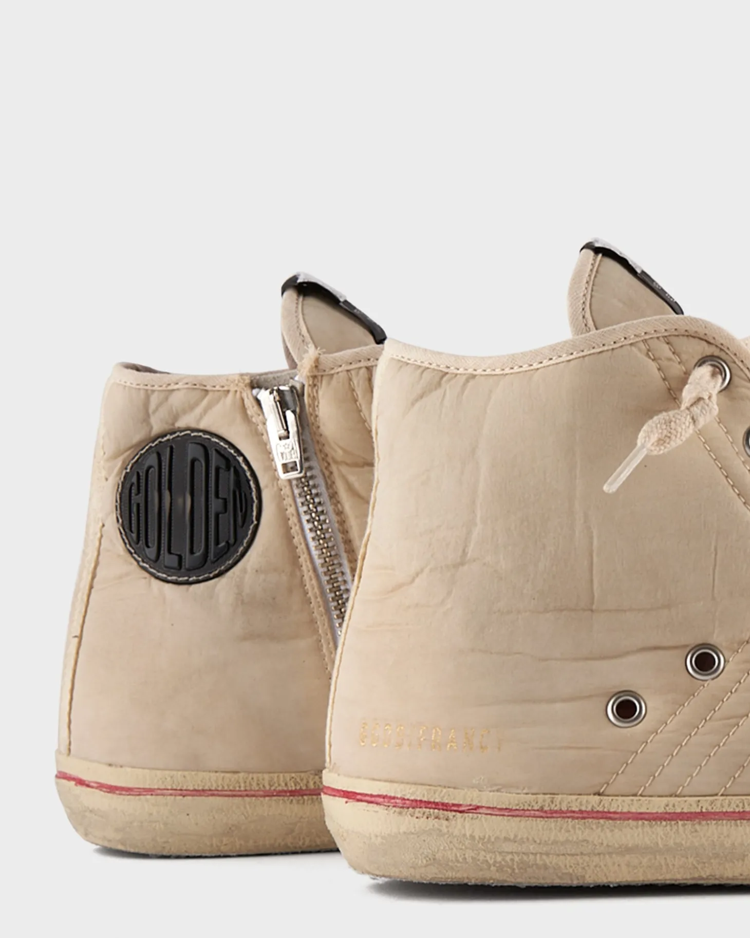 Beige Washed Nylon Francy Sneakers