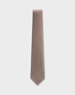 Beige With White Micropattern Tie