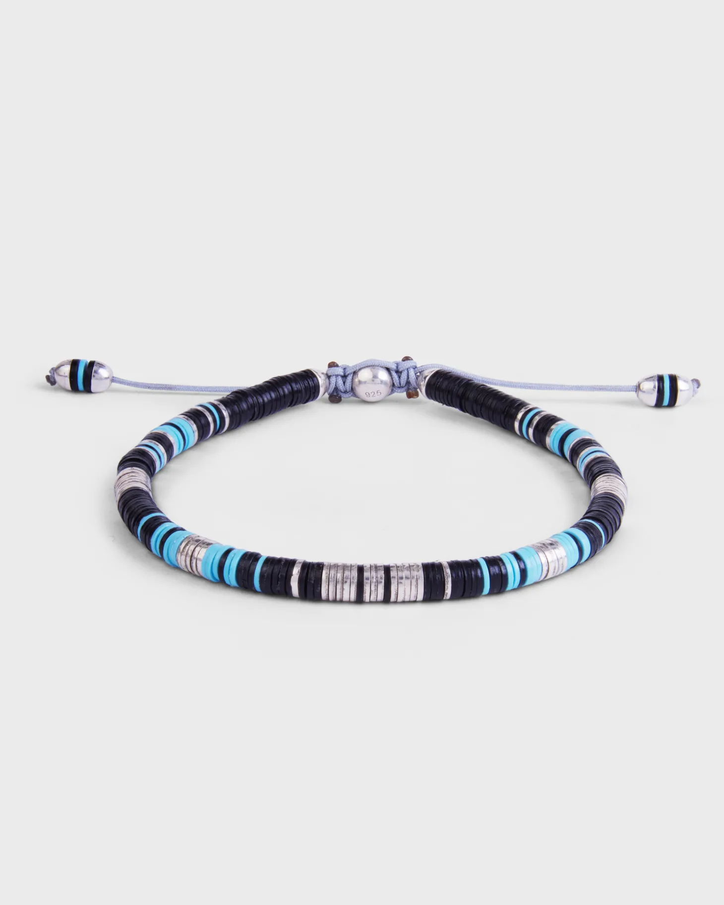 Black And Blue Rizon Silver Bracelet