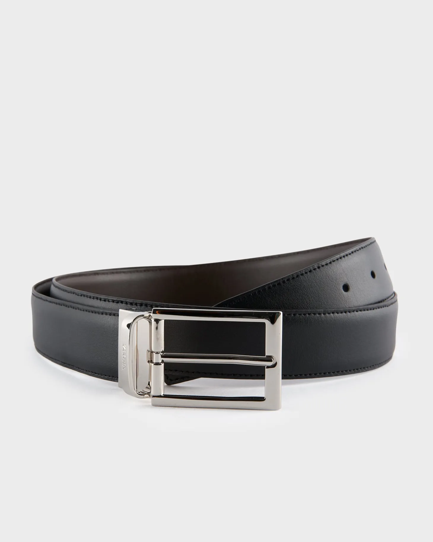 Black And Dark Brown Reversible Leather Belt
