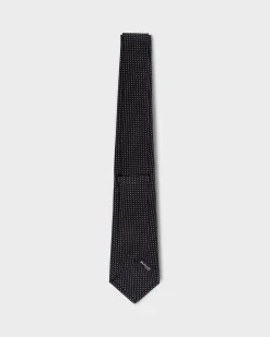 Black And White Dot Pattern Tie