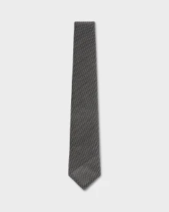 Black And White Silk Mesh Couture Tie