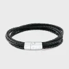 Black Cobra Multi-Strand Leather Bracelet