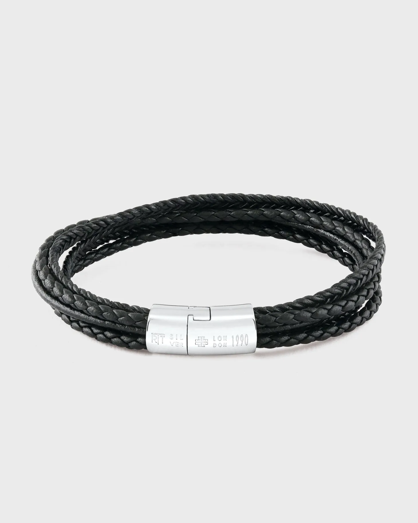 Black Cobra Multi-Strand Leather Bracelet