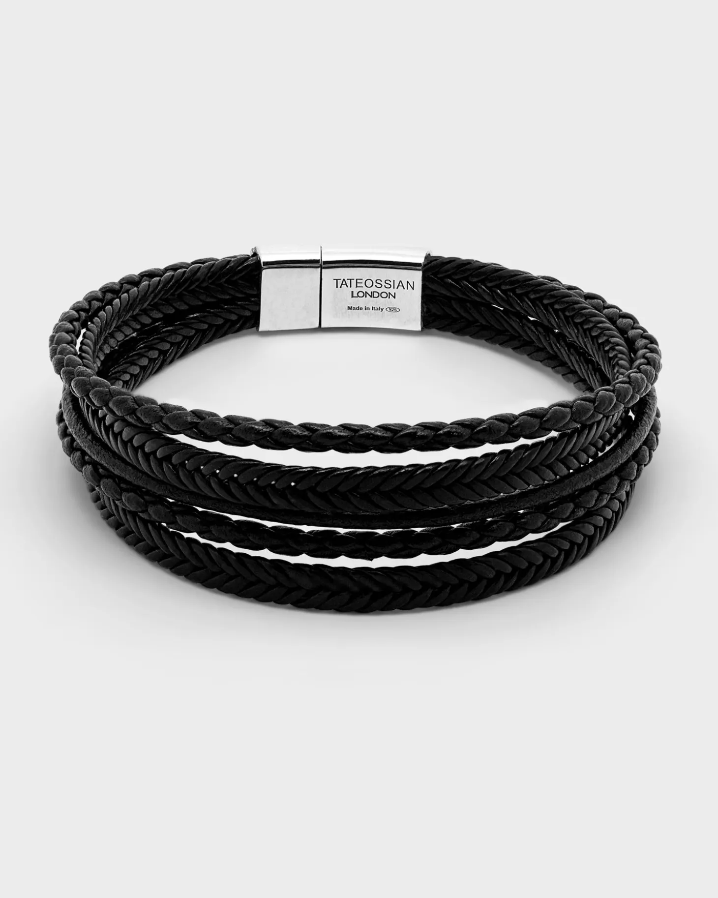 Black Cobra Multi-Strand Leather Bracelet