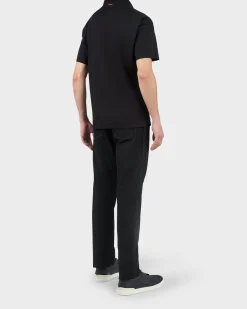 Black Cotton Polo Shirt