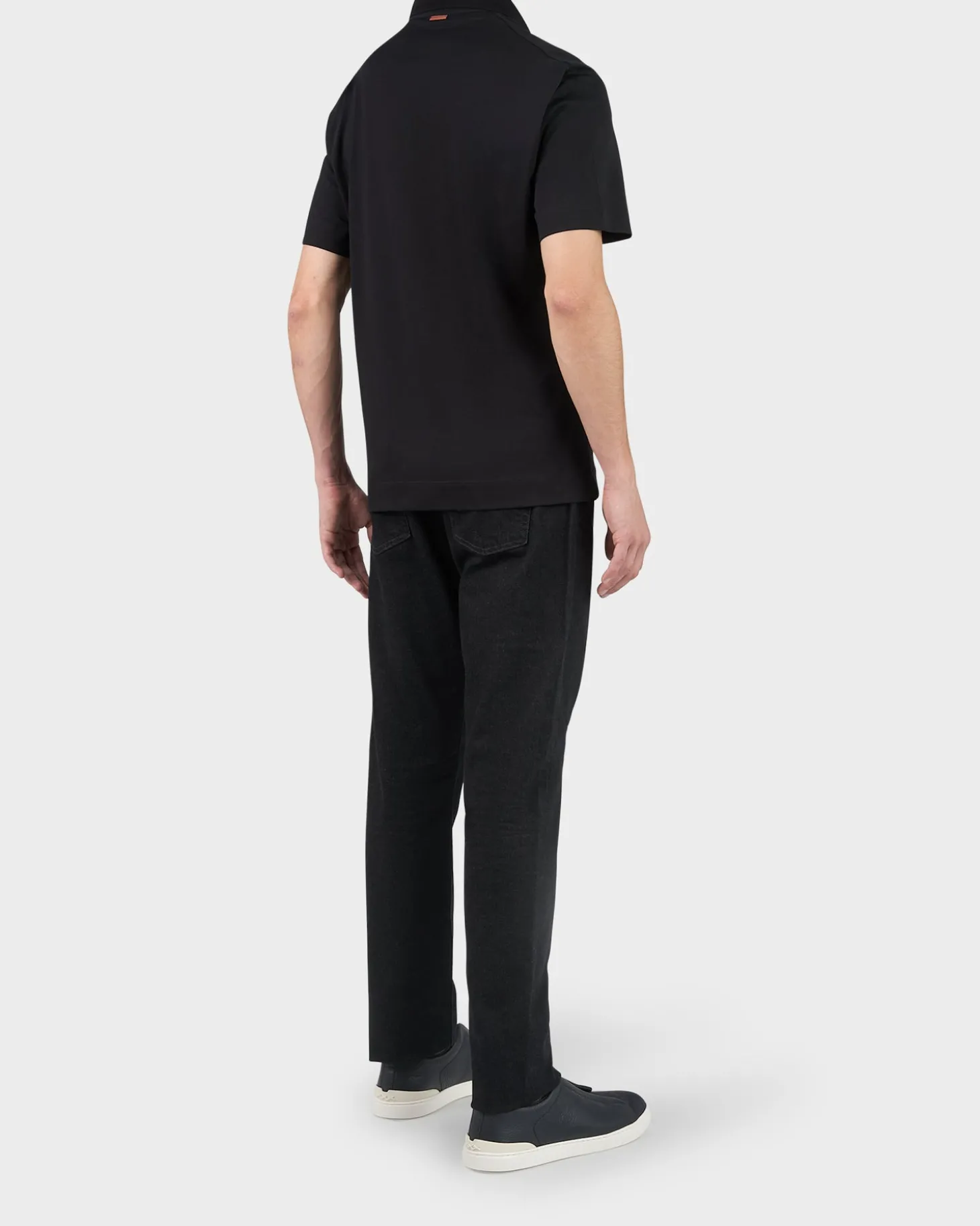 Black Cotton Polo Shirt