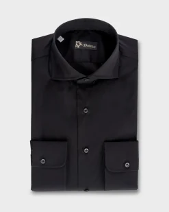 Black Cotton Stretch Shirt