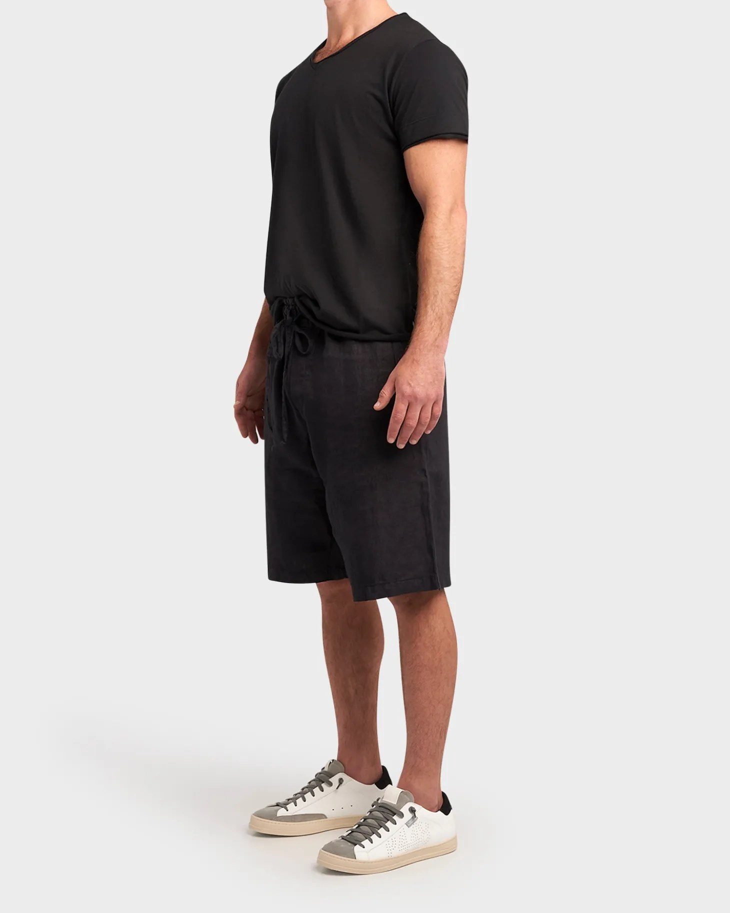 Black Cotton V-Neck T-Shirt