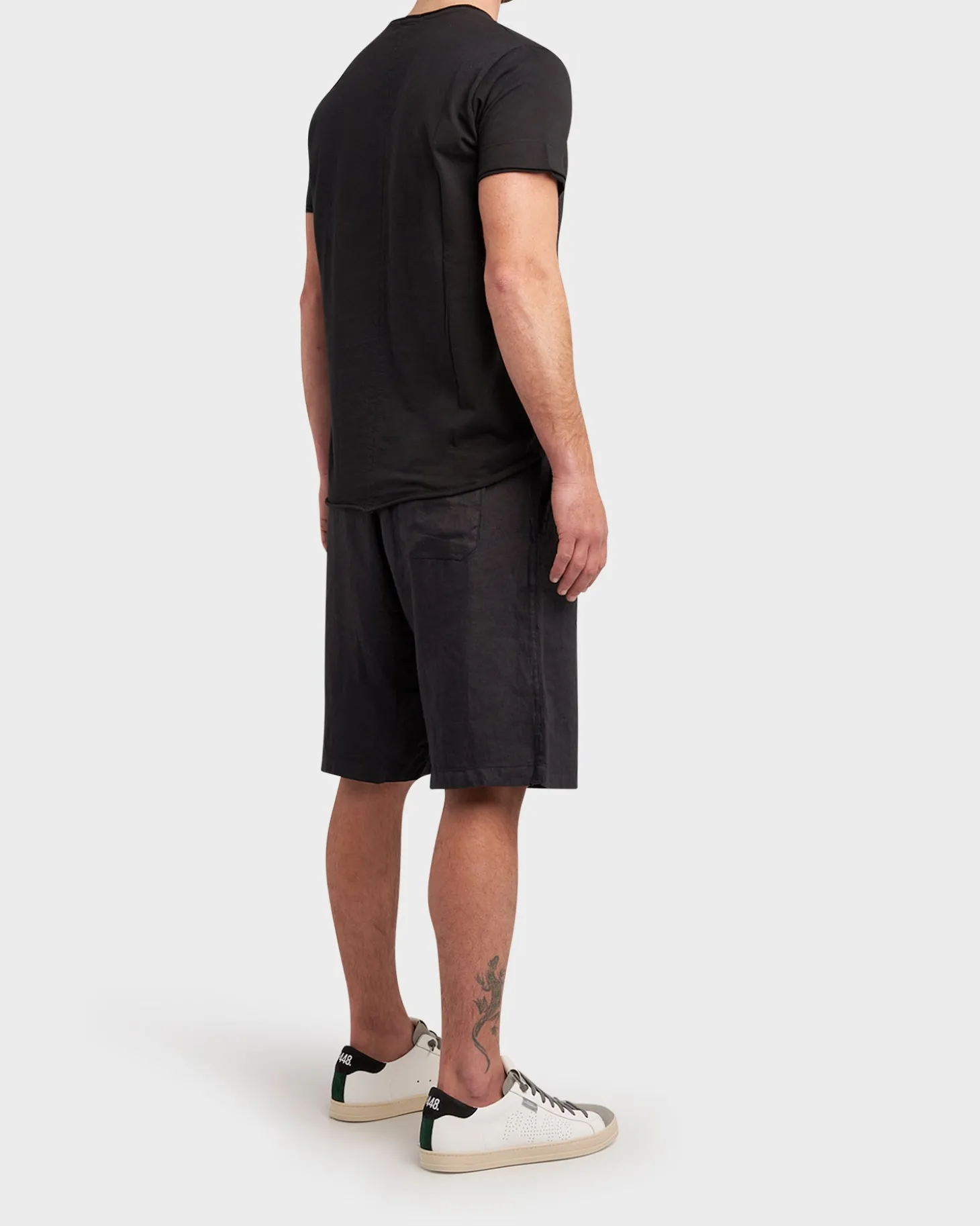 Black Cotton V-Neck T-Shirt