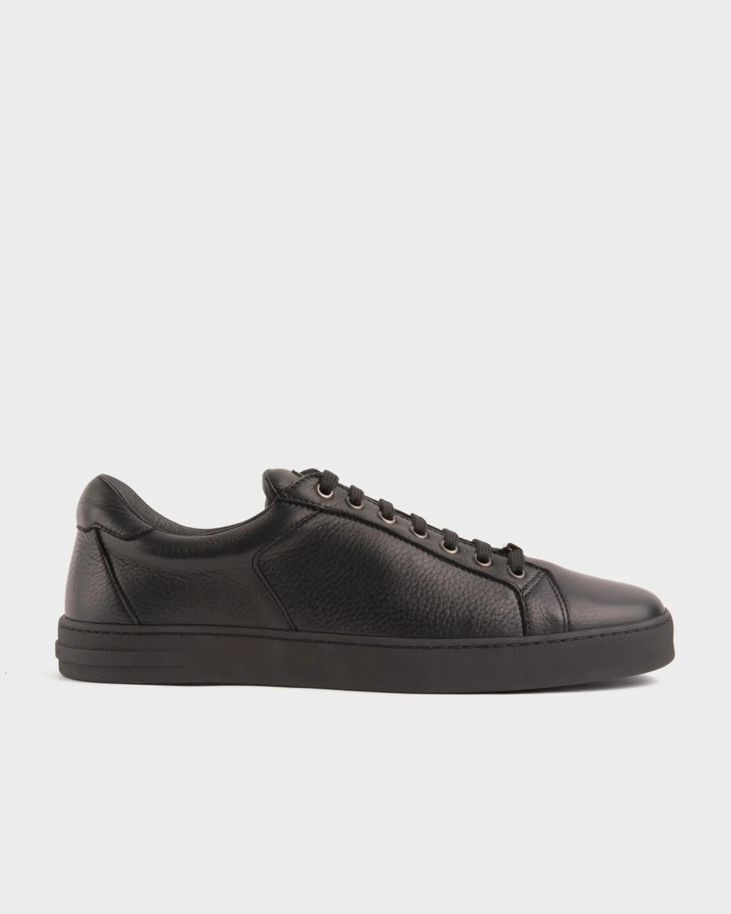 Black Deerskin Leather Sneakers