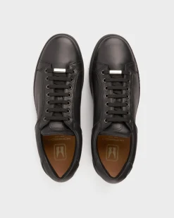 Black Deerskin Leather Sneakers