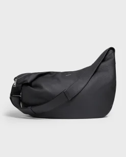 Black Deerskin Panorama Hobo Bag