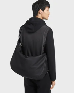 Black Deerskin Panorama Hobo Bag