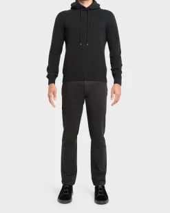 Black Felted Cashmere Hoodie