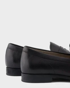 Black Leather Penny Loafers