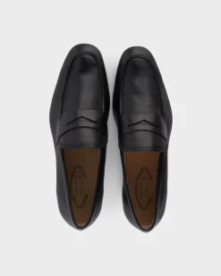 Black Leather Penny Loafers