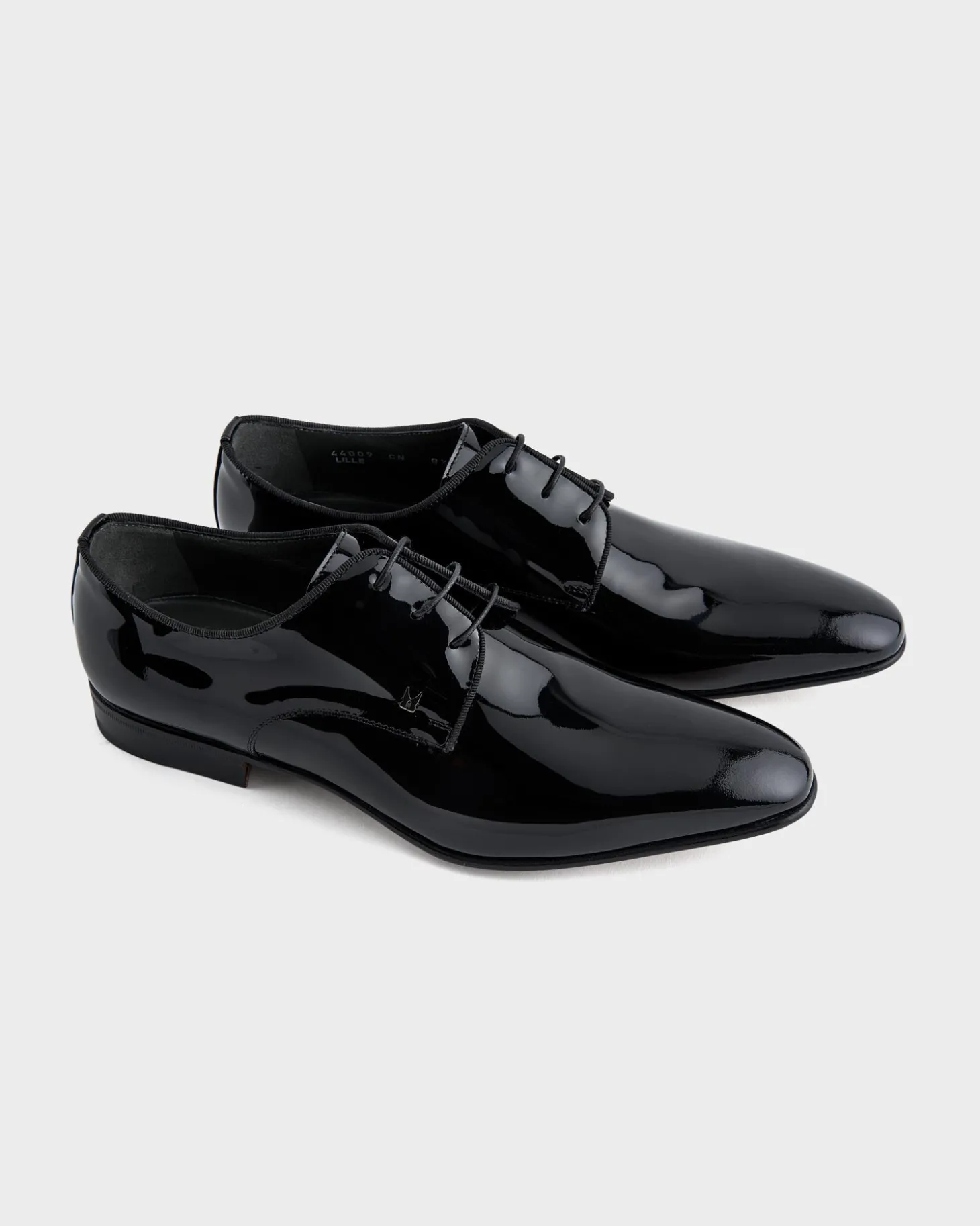 Black Lille Lace Up Patent Shoes