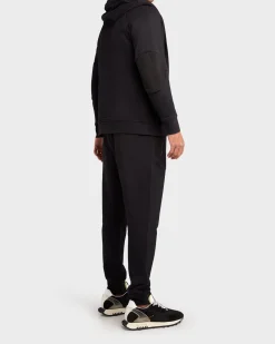 Black Merino Wool Hooded Knit