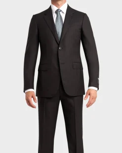 Black Microcheck 15Milmil15 Wool Suit