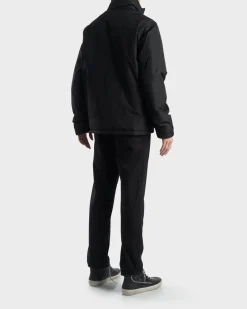 Black Padded Logo Print Jacket