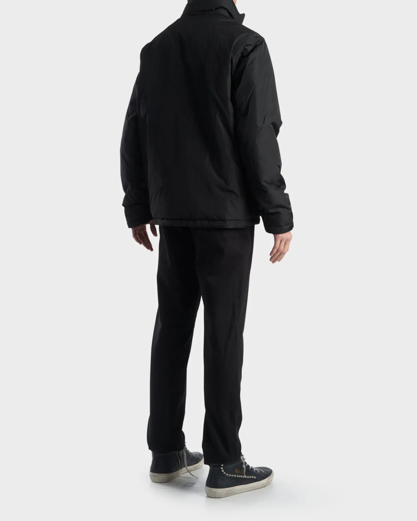 Black Padded Logo Print Jacket