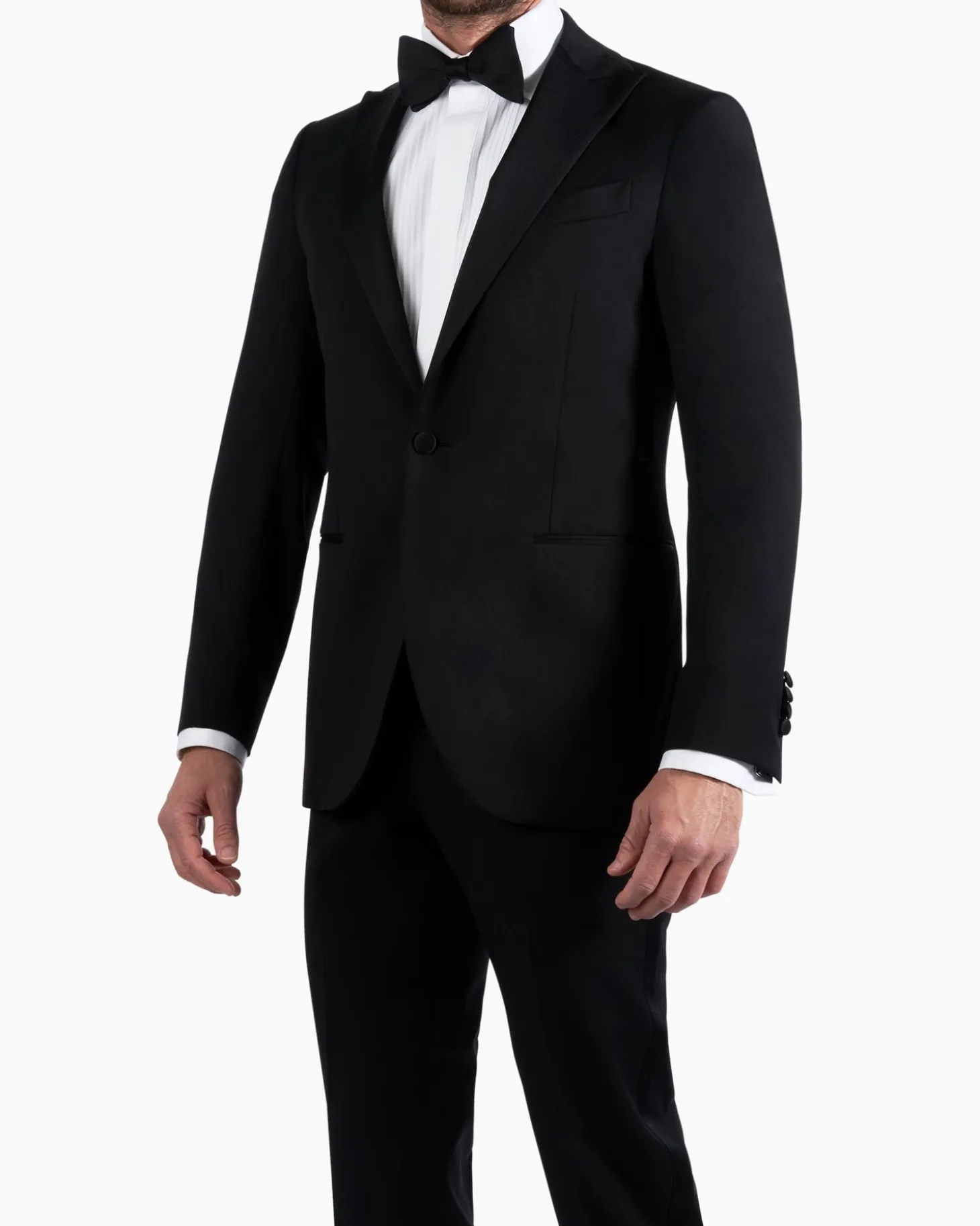 Black Peak Lapel Pure Wool Dinner Suit