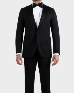 Black Peak Lapel Pure Wool Dinner Suit