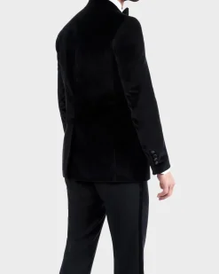 Black Peak Lapel Velvet Dinner Jacket