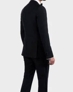 Black Pure Wool Peak Lapel Dinner Suit