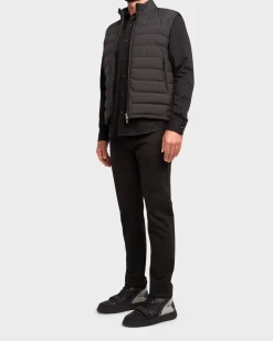 Black Quilted Padded Sleeveless Blouson