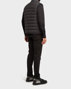 Black Quilted Padded Sleeveless Blouson
