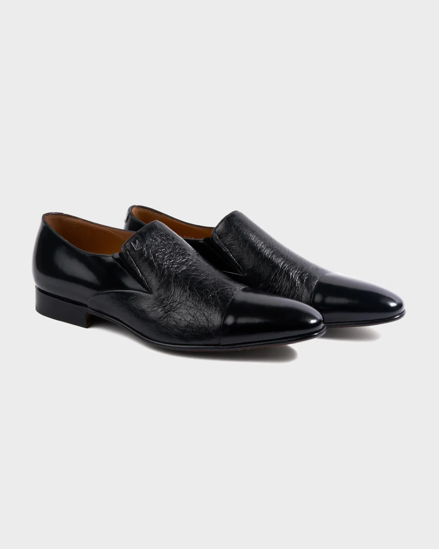 Black Rennes Brushed Calfskin Toe Cap Loafer
