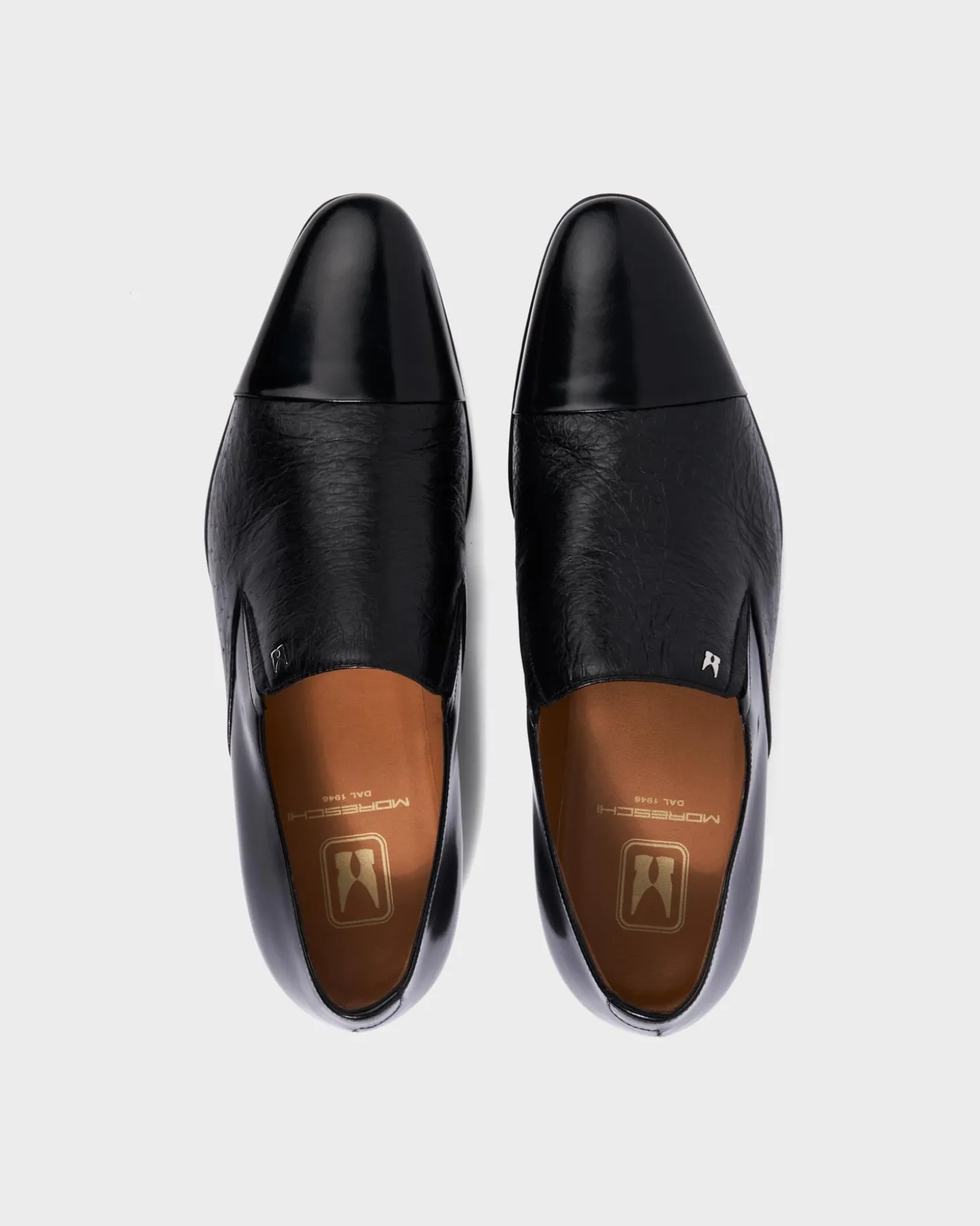 Black Rennes Brushed Calfskin Toe Cap Loafer