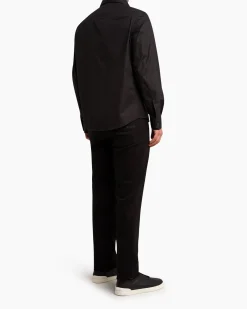 Black Rinse-Washed Cotton Roccia Jeans