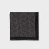 Black Self Patterned Paisley Silk Pocket Square