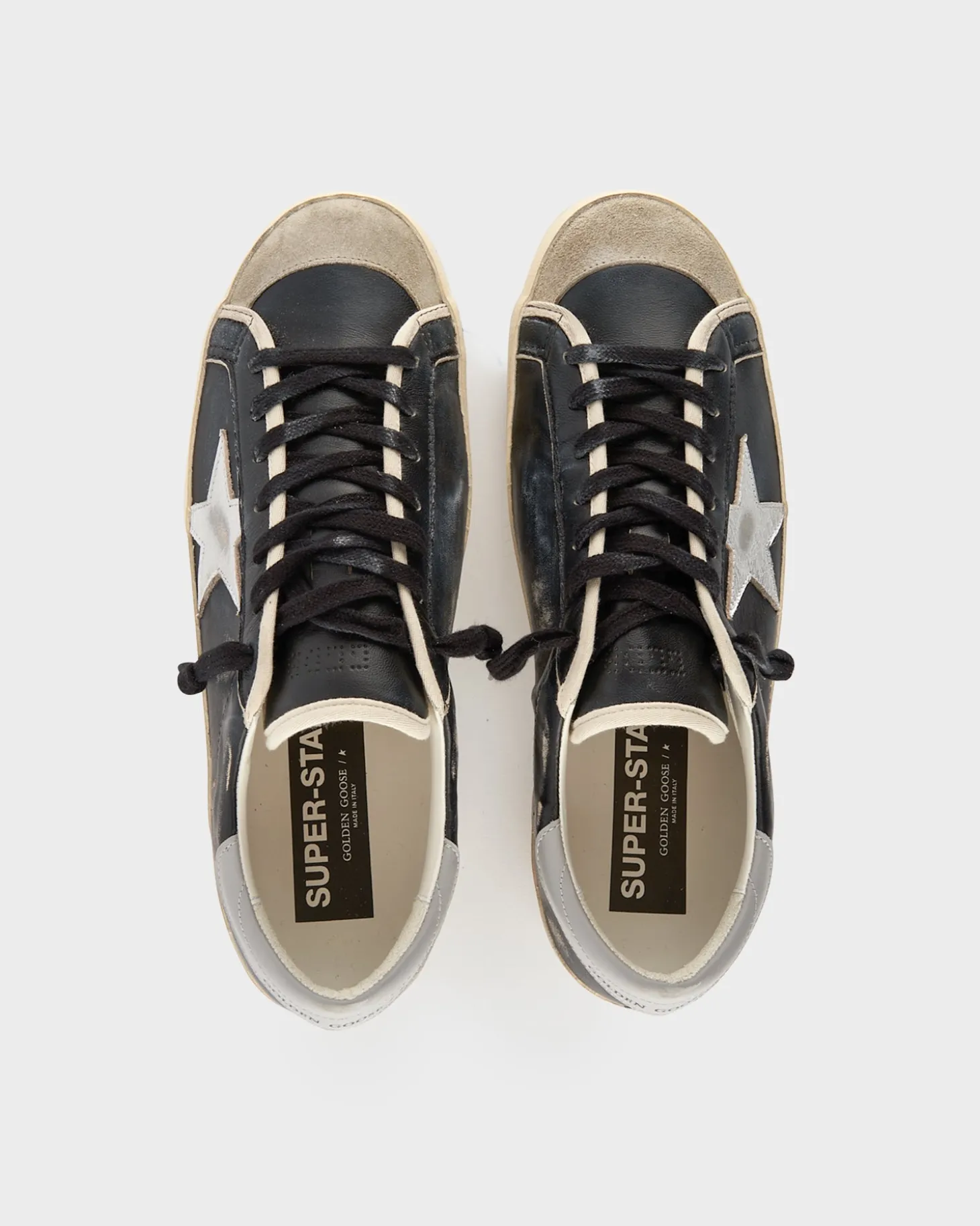 Black Silver And Grey Super Star Sneakers