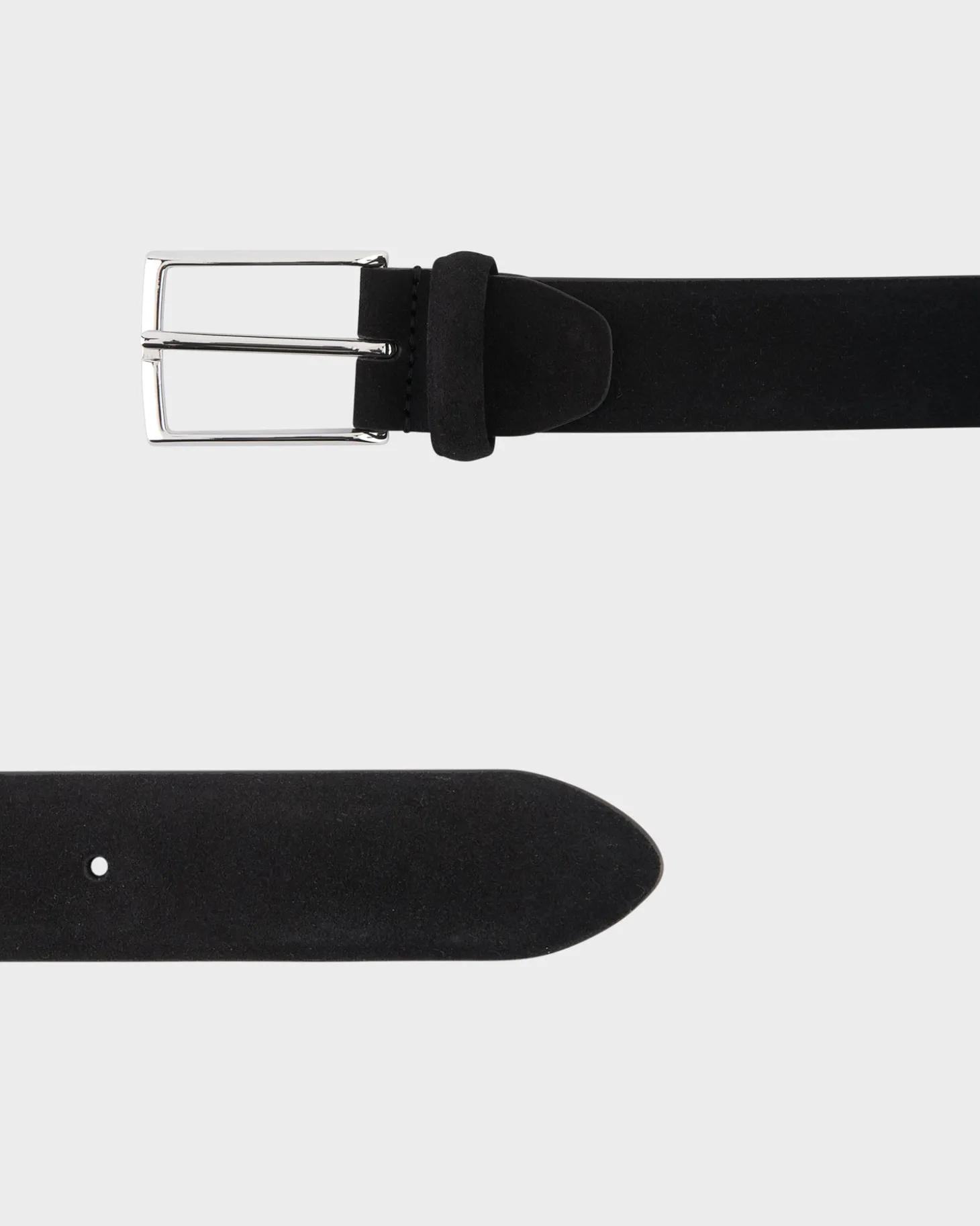 Black Suede Leather Belt