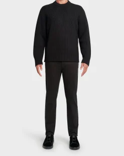 Black Techmerino Wool Knit Sweater