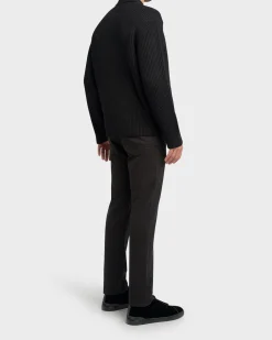 Black Techmerino Wool Knit Sweater