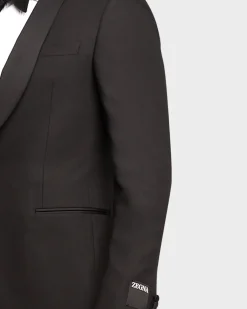 Black Trofeo 1600 Wool Silk Tuxedo