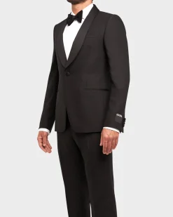 Black Trofeo 1600 Wool Silk Tuxedo