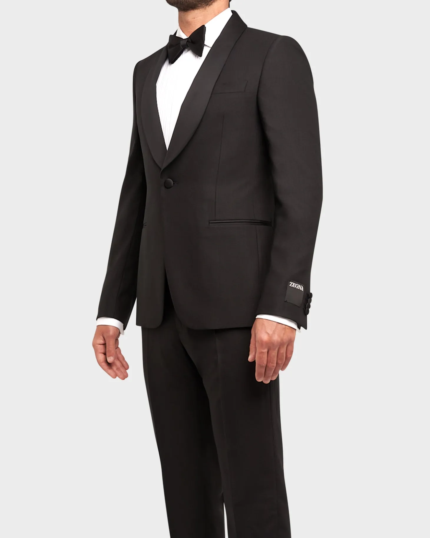 Black Trofeo 1600 Wool Silk Tuxedo